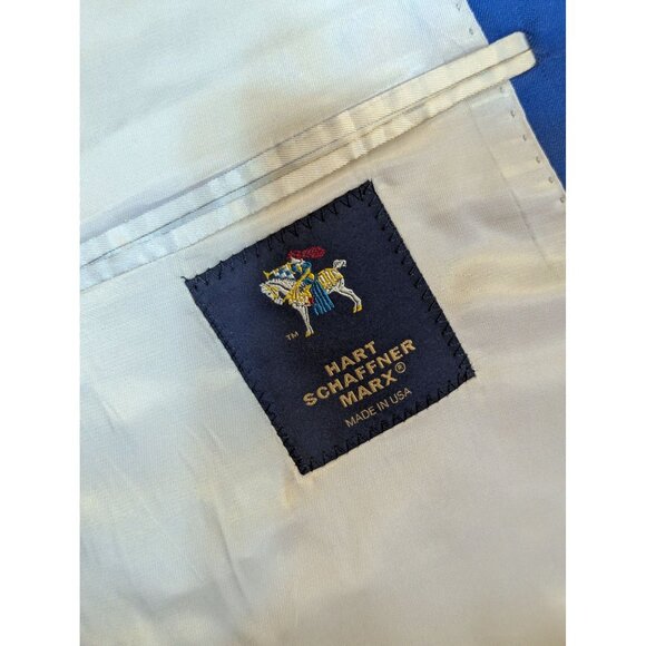 Hart Schaffner Marx Mens Royal Blue Blazer Jacket 56R Single-Breasted Notch Lape - Picture 3 of 8